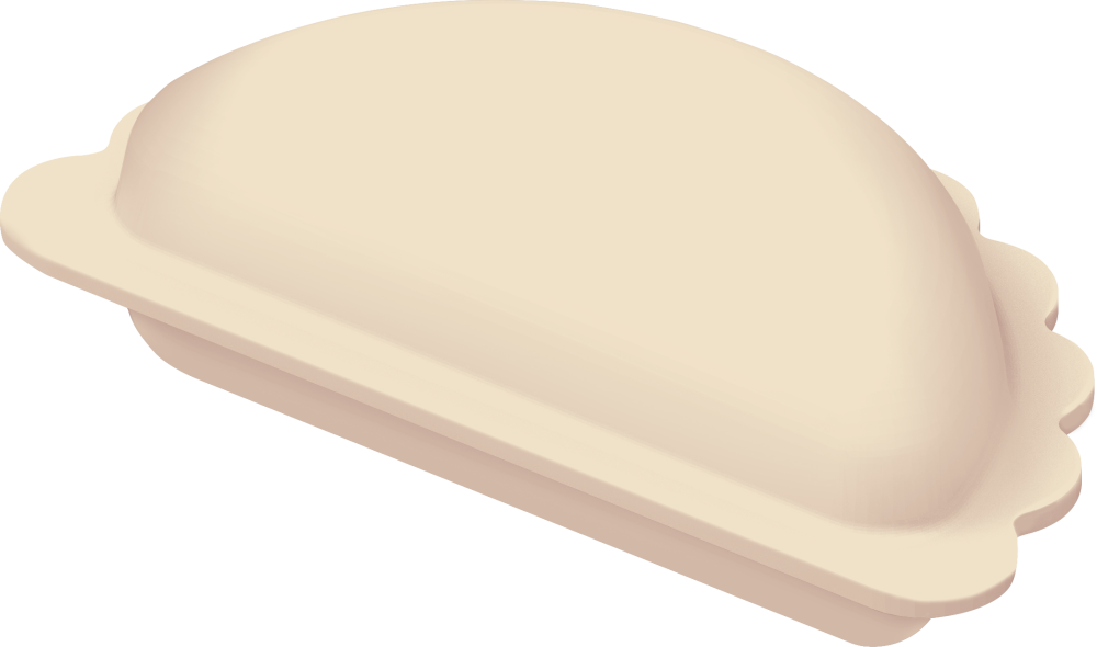 Вареник фигурный с ровным нижним краем