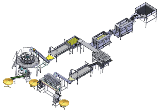 Линия мойки, фасовки картофеля и др овощей