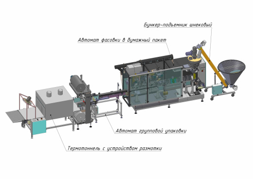 Комплексная линия по фасовке муки в бумажный пакет