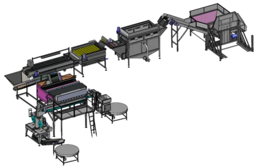 Линия сушки, мойки и фасовки картофеля Линия сушки, мойки и фасовки картофеля