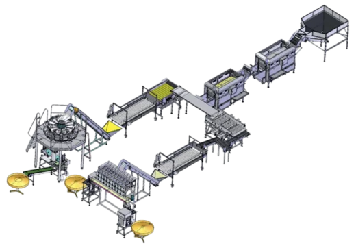Линия мойки, фасовки картофеля и др овощей